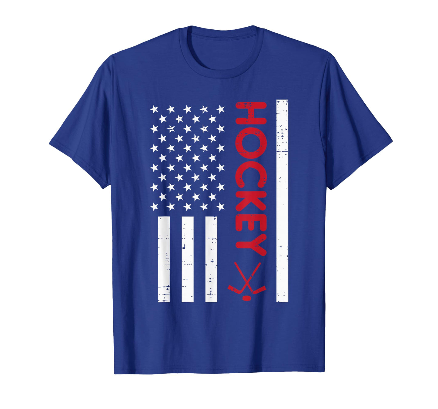 American Flag Red Ice Hockey Vintage Patriotic Player Goalie T-Shirt