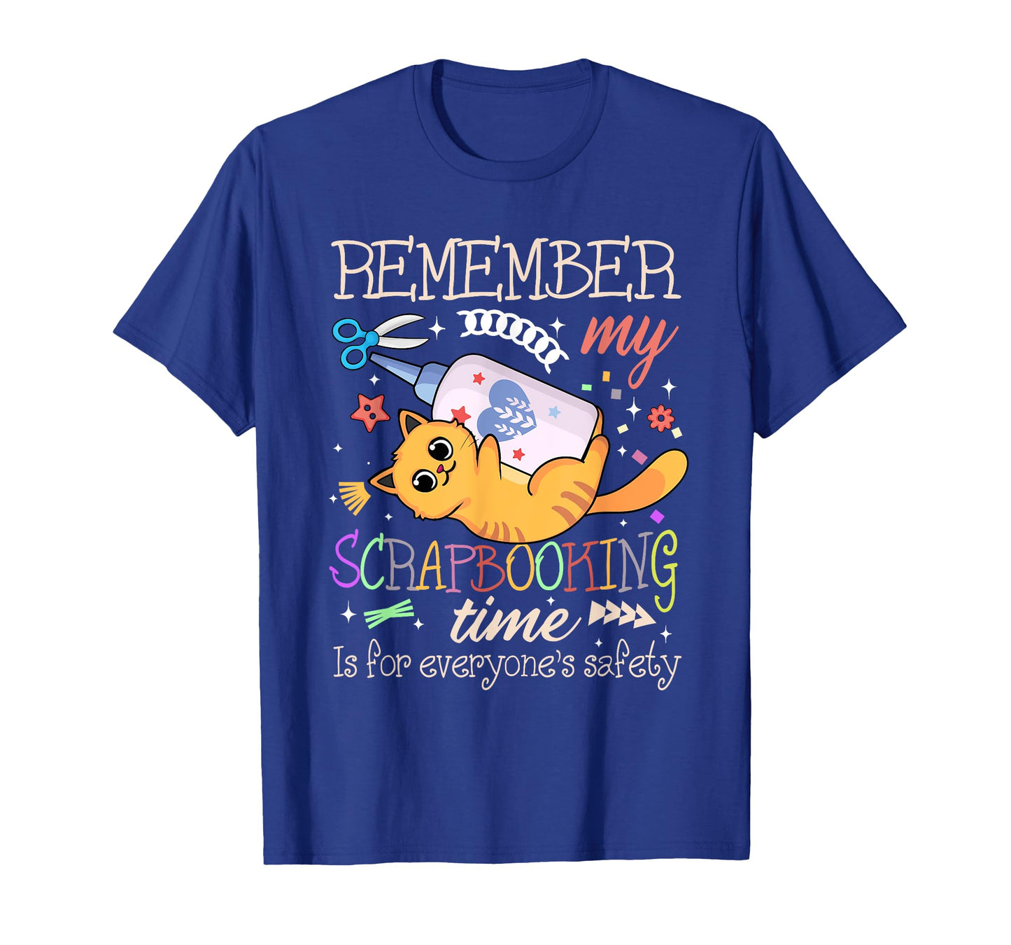 Scrapbooking Time Cat Lover Crafter Safety Crafting Hobby T-Shirt