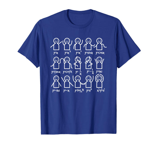 Algebra Dance Funny Graph Figures Math Equation T-Shirt Small