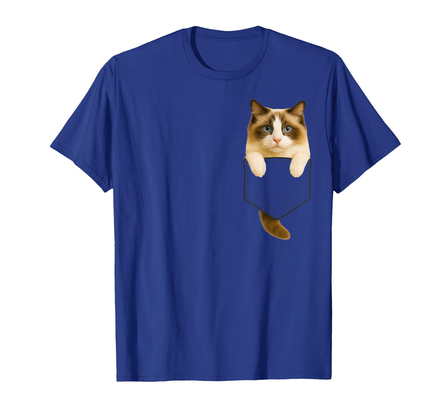 Ragdoll Cat Pocket Funny Gifts Cat Mom Cat Dad Cat Lover T-Shirt