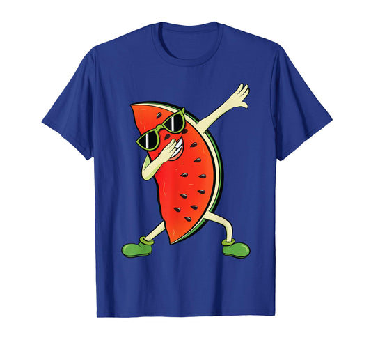 Dabbing Watermelon | Kawaii Melon Summer Fruit lover Gift T-Shirt for Men Women Kids