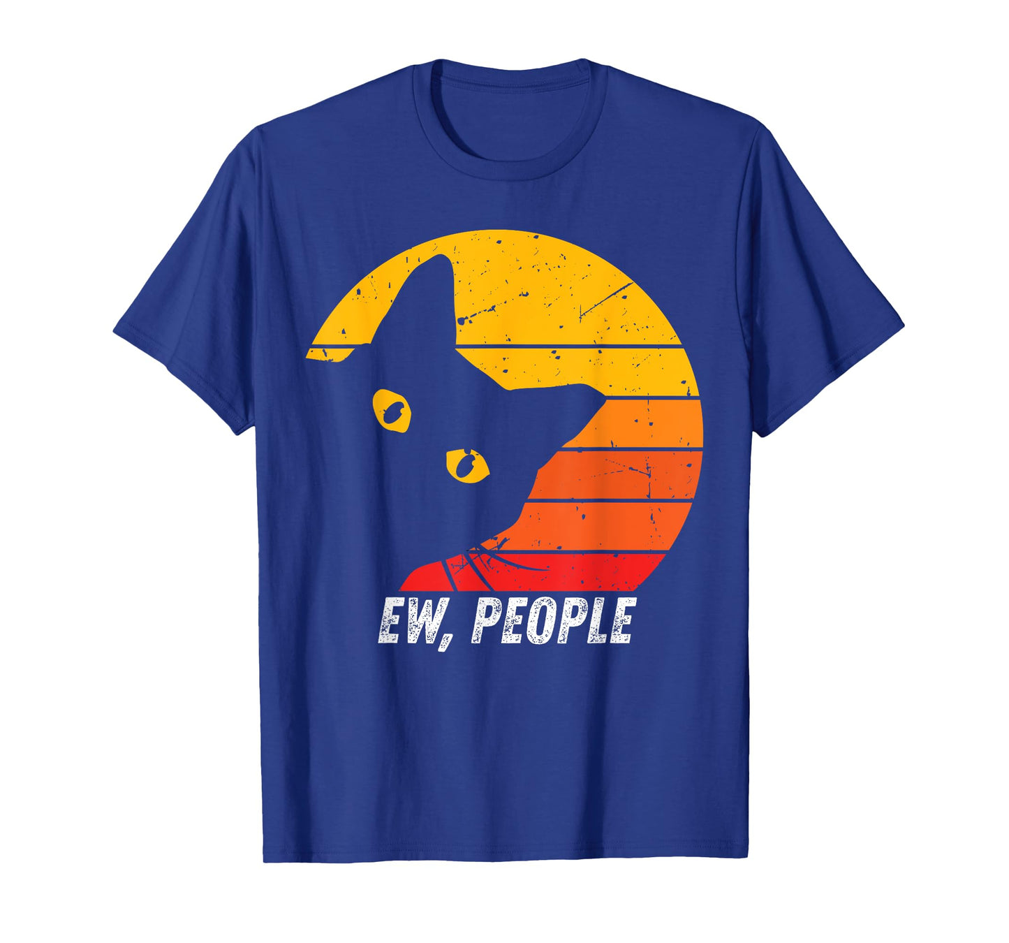 Ew People Retro Cat Funny Introvert Vintage Gifts Cat Lovers T-Shirt