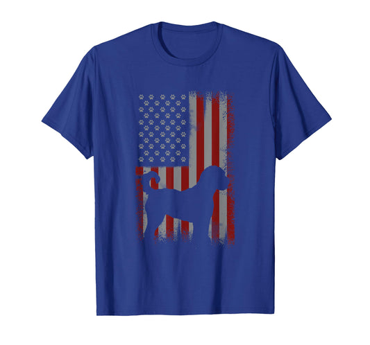 Patriotic American Flag Golden Doodle Lover Gift Men Women T-Shirt