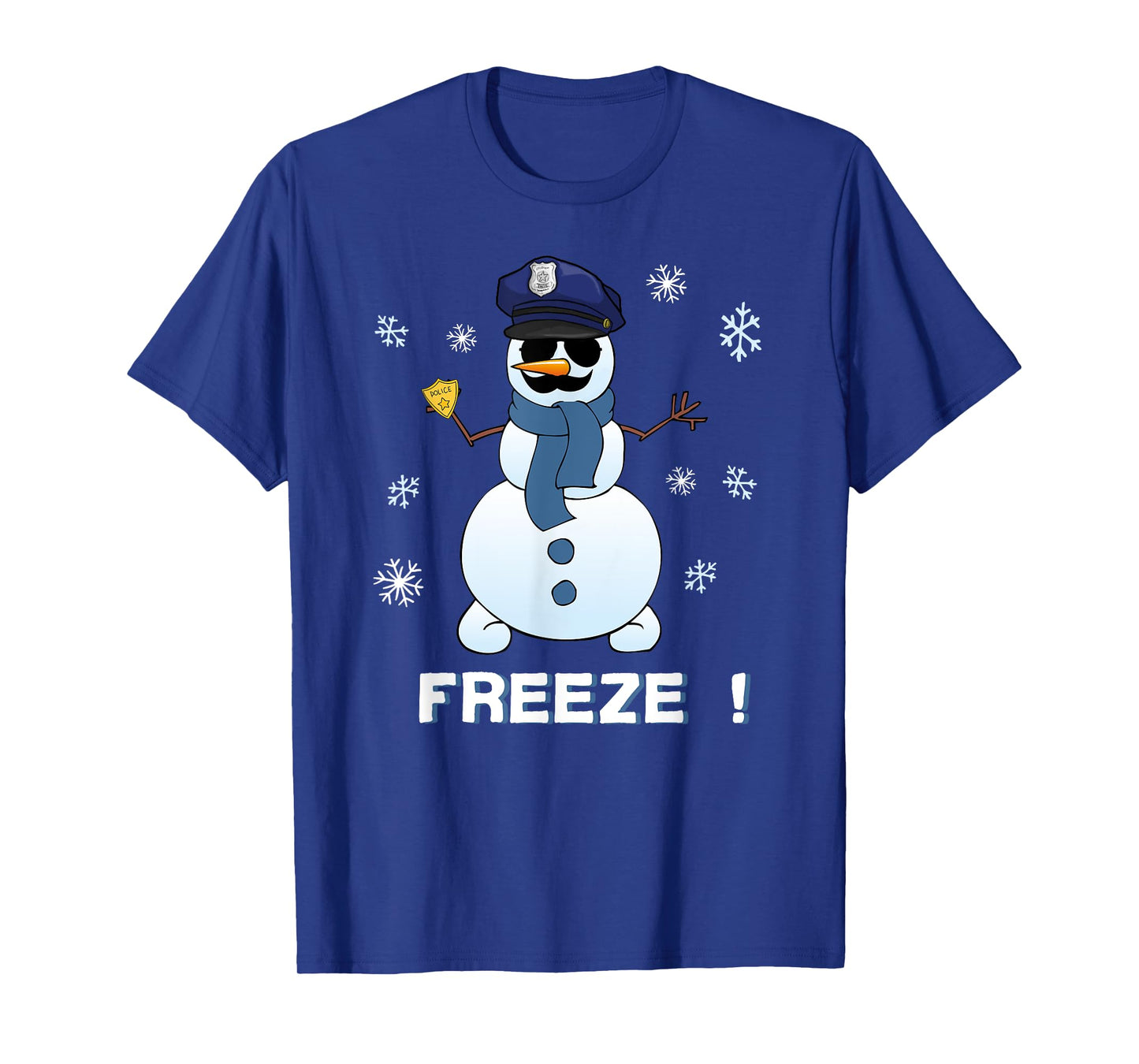 Cop Snowman Shirt Freeze Christmas Party Gift T-Shirt Xmas T-Shirt