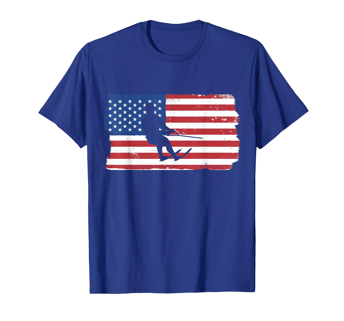 USA Waterskiing Patriotic American Flag Waterskiing T-Shirt