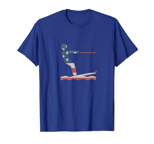 Water Ski T Shirt Water skiing American Flag Tee T-Shirt