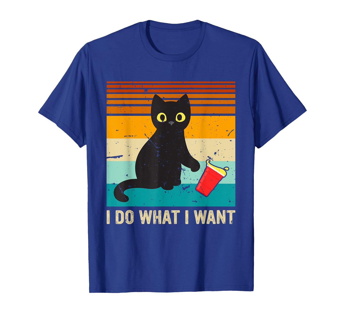 Do What I Want Vintage Black Cat Red Cup Funny My Cat T-Shirt for Men Women Kids