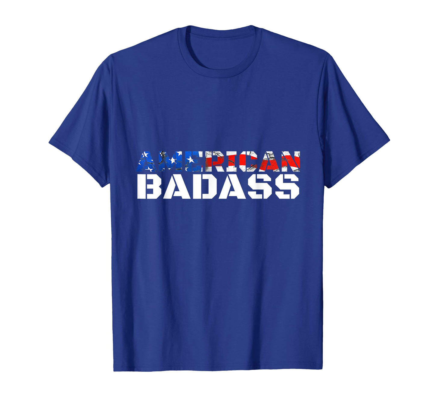 American Badass USA Flag Patriotic Distressed T-Shirt T-Shirt