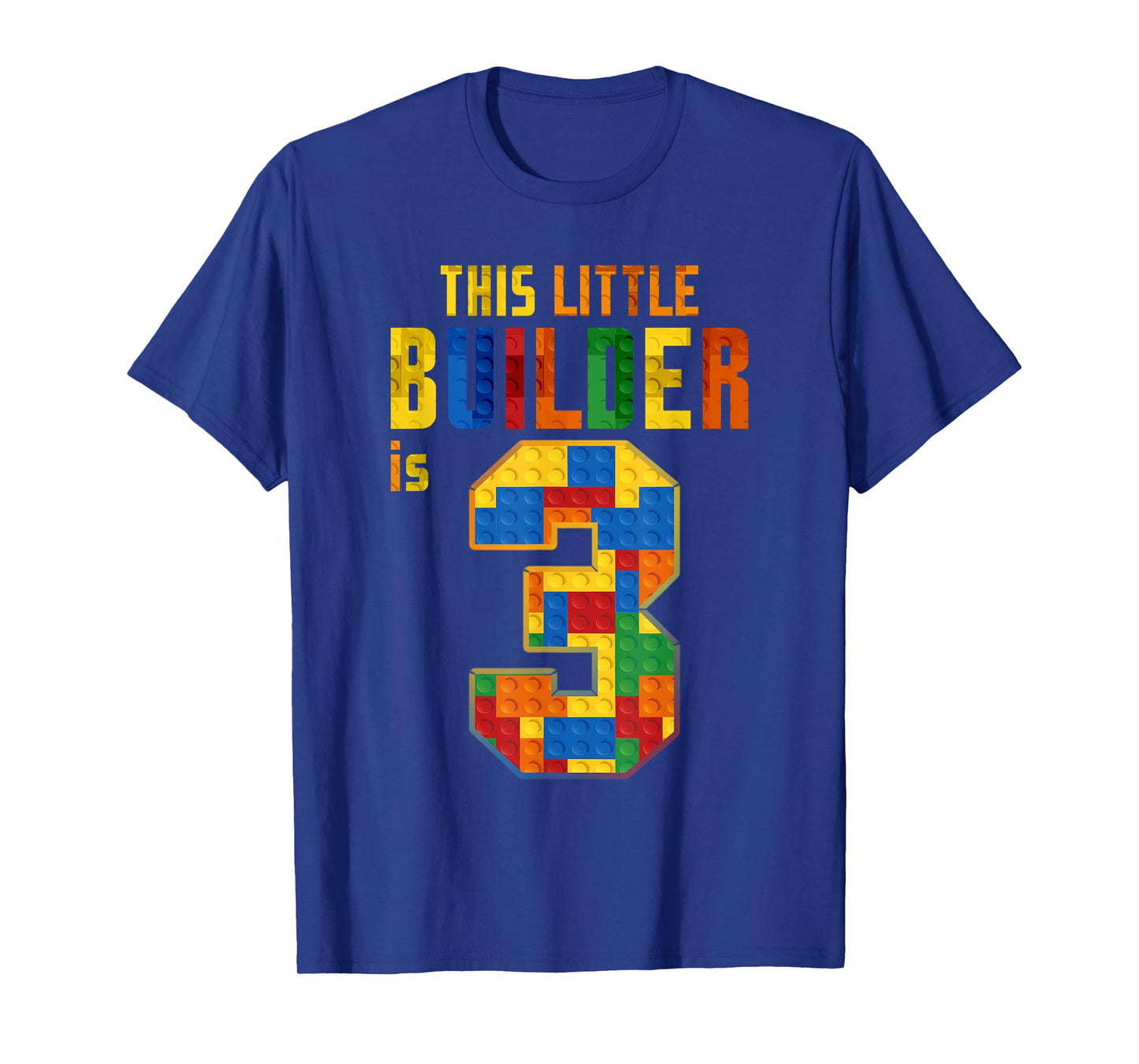 This Little Builder Is 3 Building Blocks 3rd Birthday Kids T-Shirt