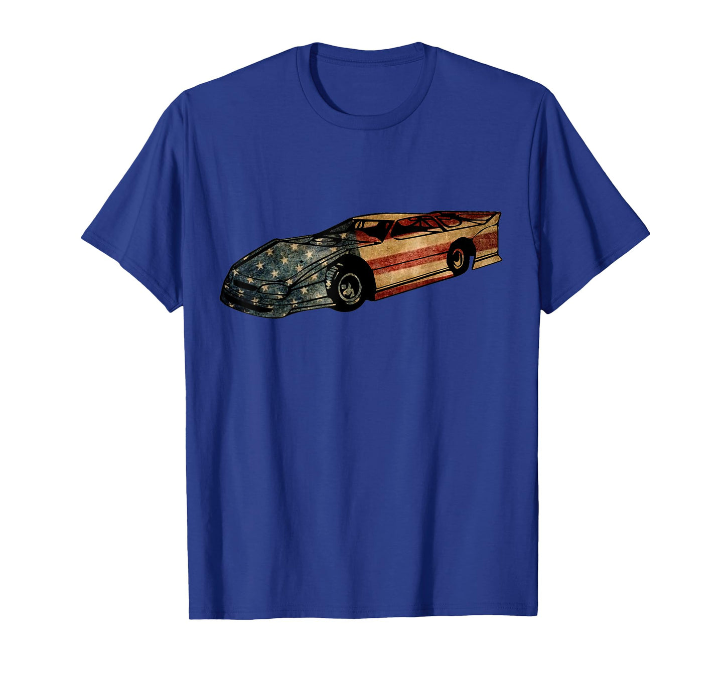 Late Model Dirt Track Racing American Flag Vintage Looking T-Shirt