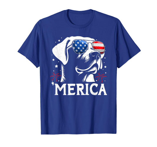 Labrador Retriever 4th of July Merica Patriotic Dog Tee Men Women Kids T-Shirt