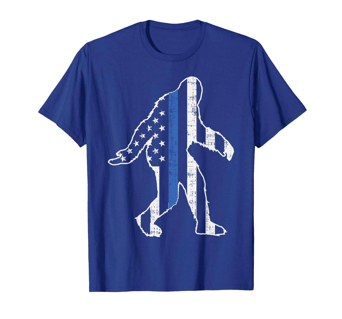 Thin Blue Line Bigfoot Law Enforcement LE Cop US Flag Police T-Shirt