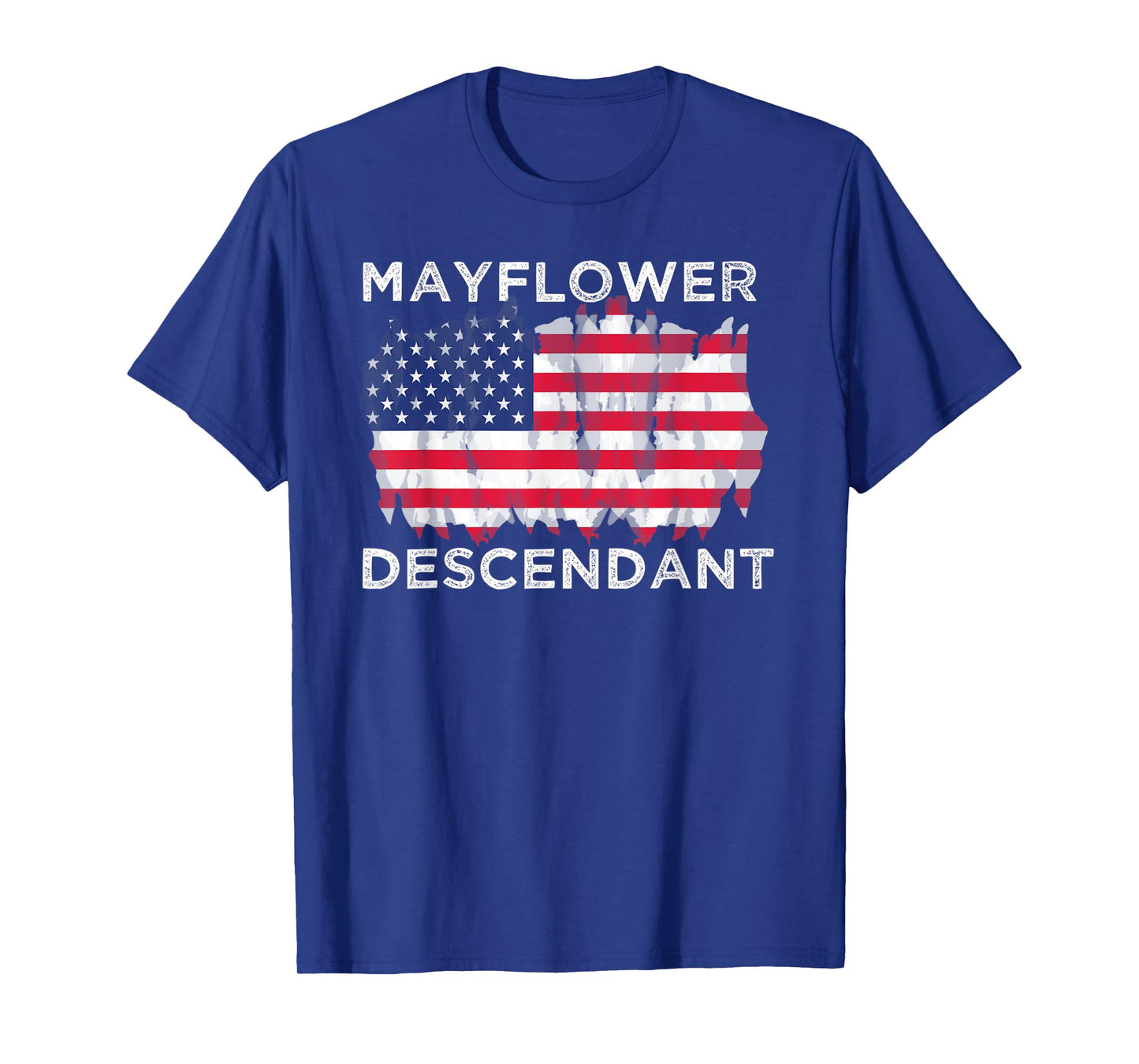 Mayflower Descendant Usa Flag Distressed Premium T-Shirt