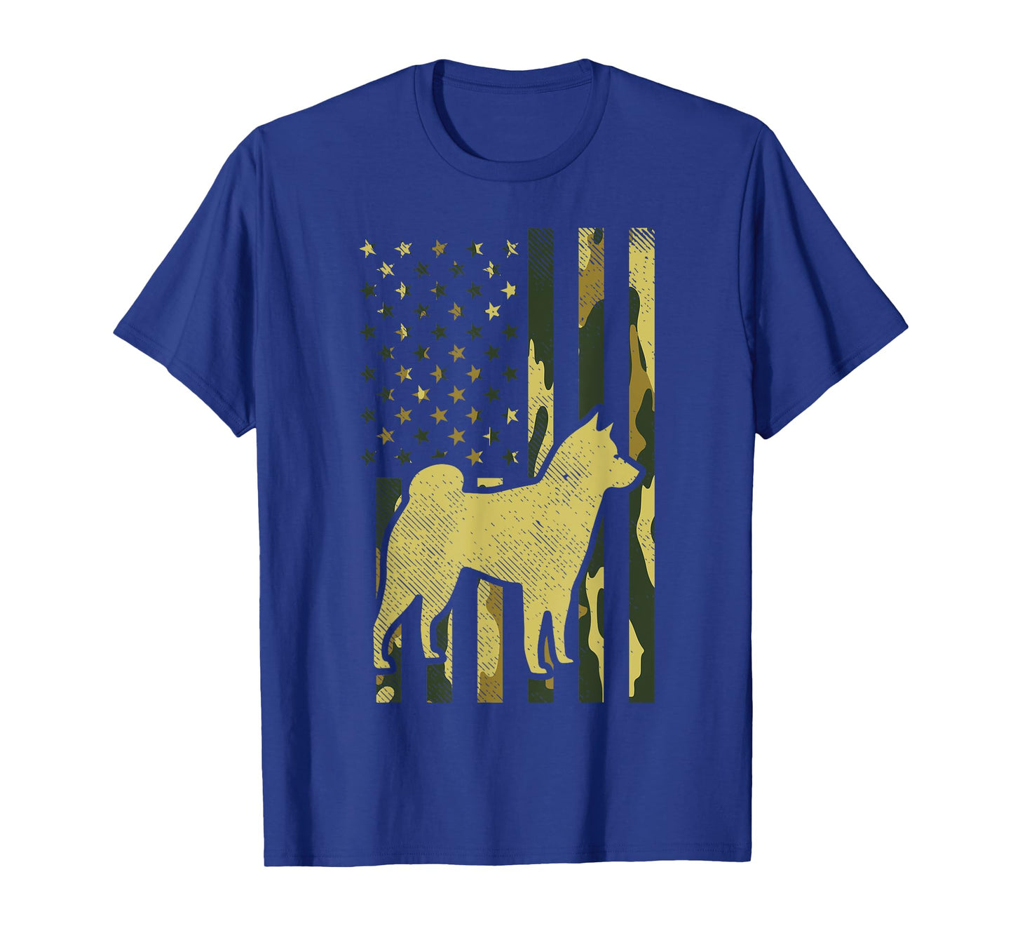 Camo US Flag Shiba Inu Akita Pet Japanese Dog Patriotic Gift T-Shirt