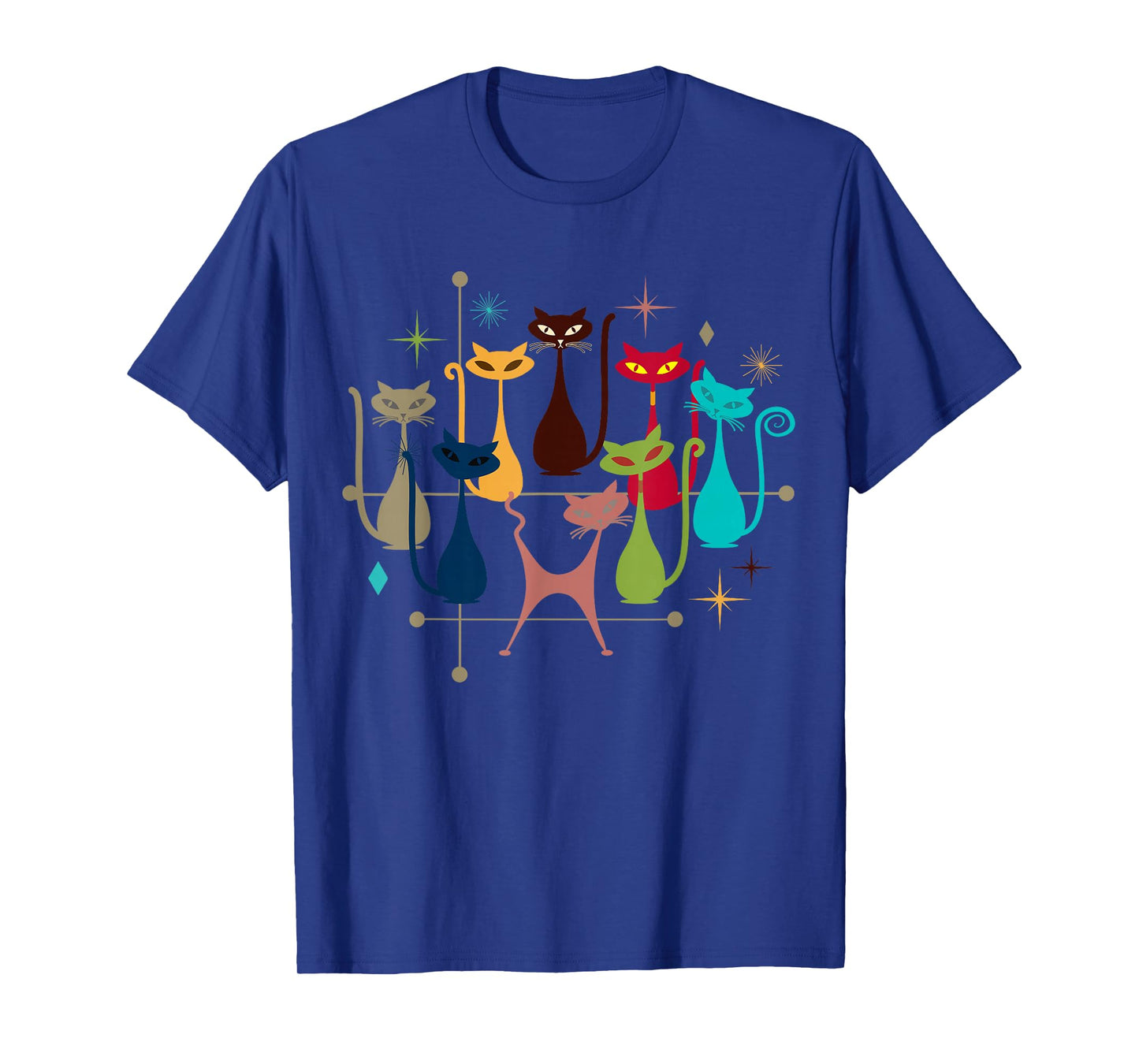 Retro Vintage Modern Look Cats 50s 60s Style Mid-Century T-Shirt