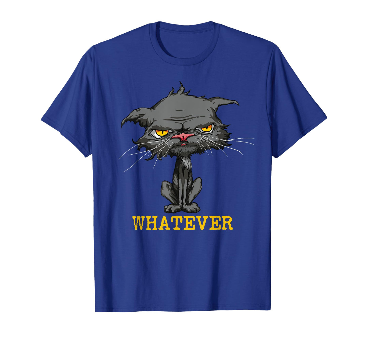 Whatever Angry Cat Funny Sarcastic Bored Cat Lovers Meh Men Women Kids T-Shirt