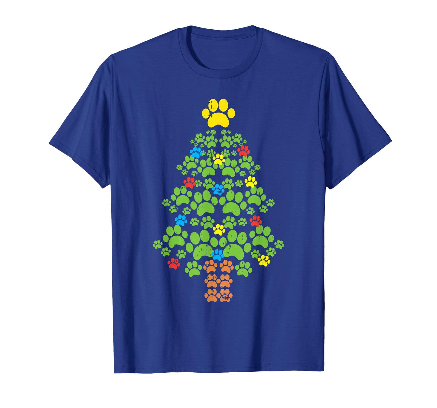 Paw Christmas Tree Cute Dog Lover Christmas Cat Owner Gift T-Shirt