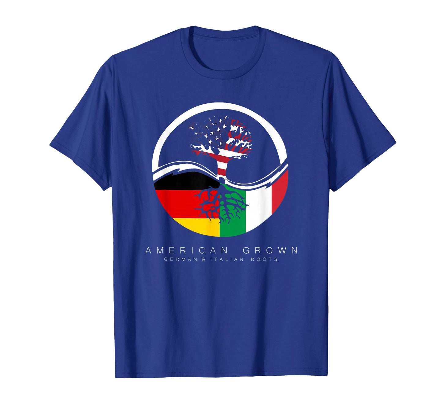 German Italian Roots - American Grown with Flag T-Shirt