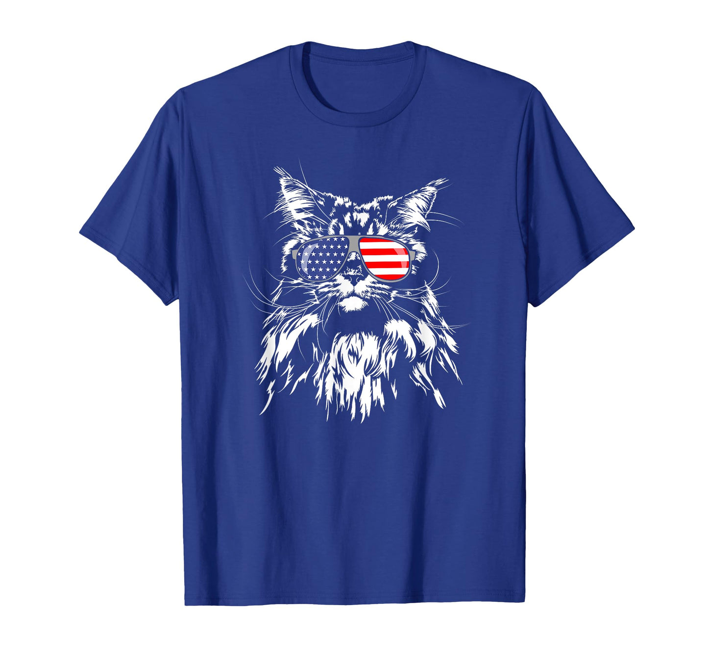Funny Proud Maine Coon American Flag cat T-Shirt Shirt Tee T-Shirt