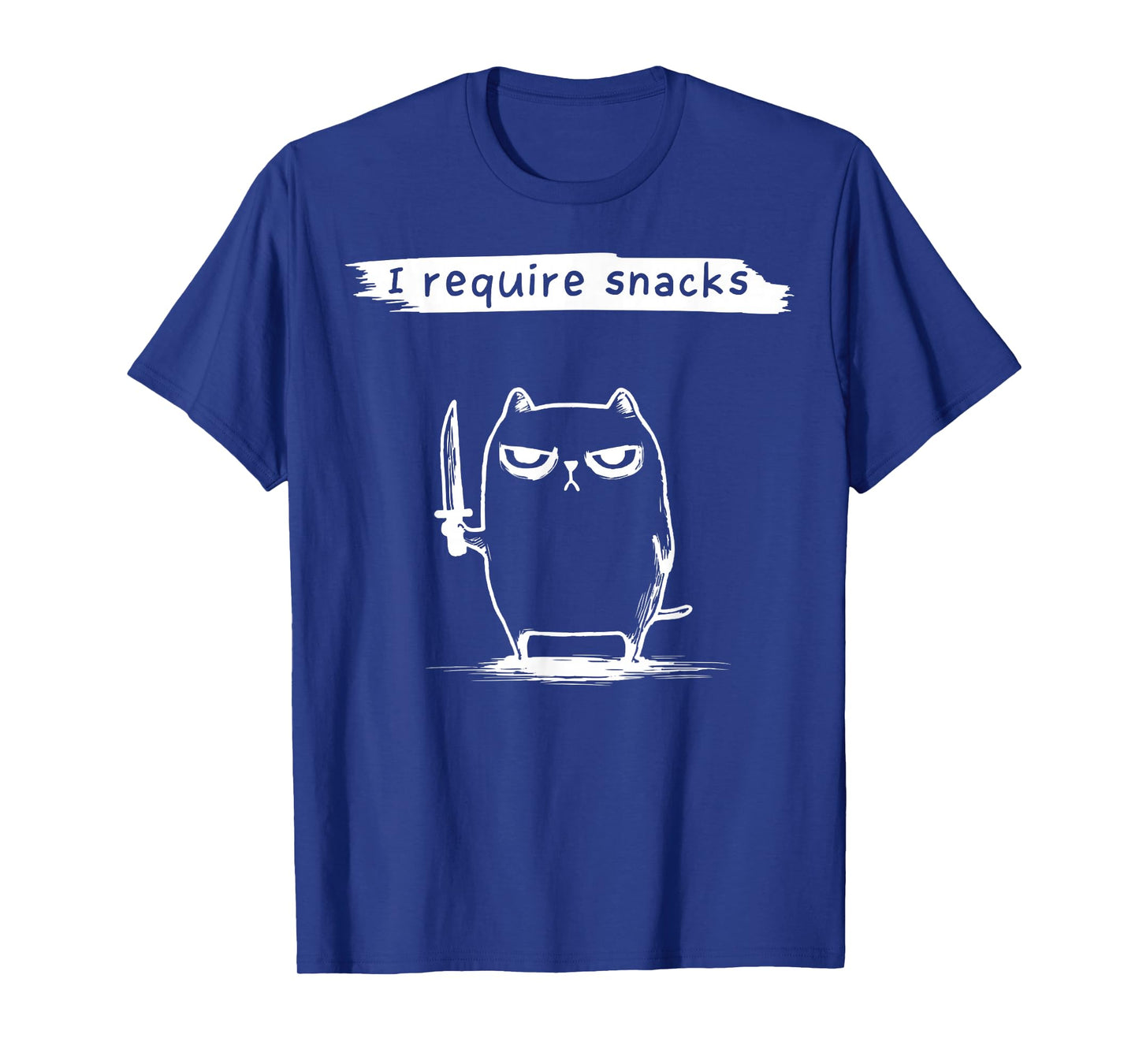Funny Cat Meme I Require Snacks Design Men Women Kids T-Shirt