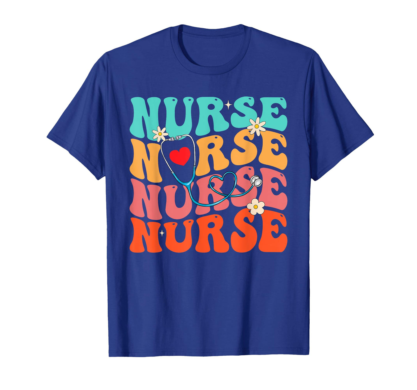 Cute Groovy Stethoscope Nurse Life Nursing Nurse Week Nurse T-Shirt