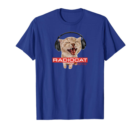 Cute RadioCat retro band funny cat wearing headphones T-Shirt