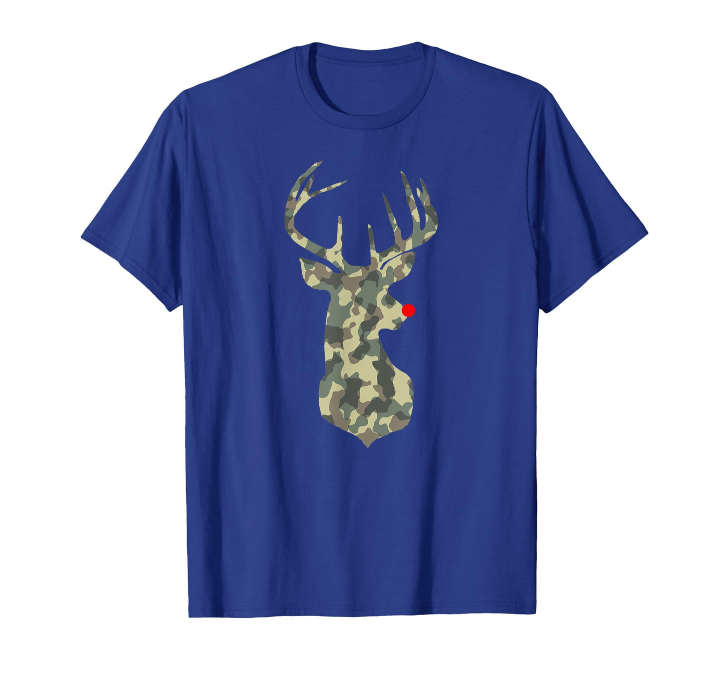 Christmas Holiday Rudolf Reindeer Red Nose camo hunting T-Shirt