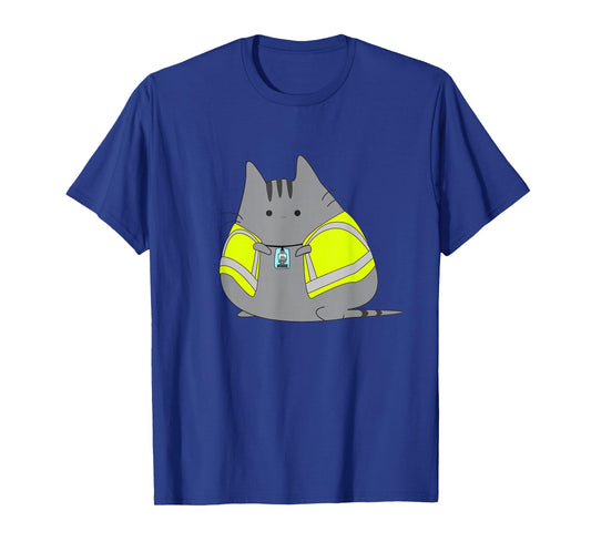 Chubby Kitten Wearing Safety Vest Funny T-Shirt