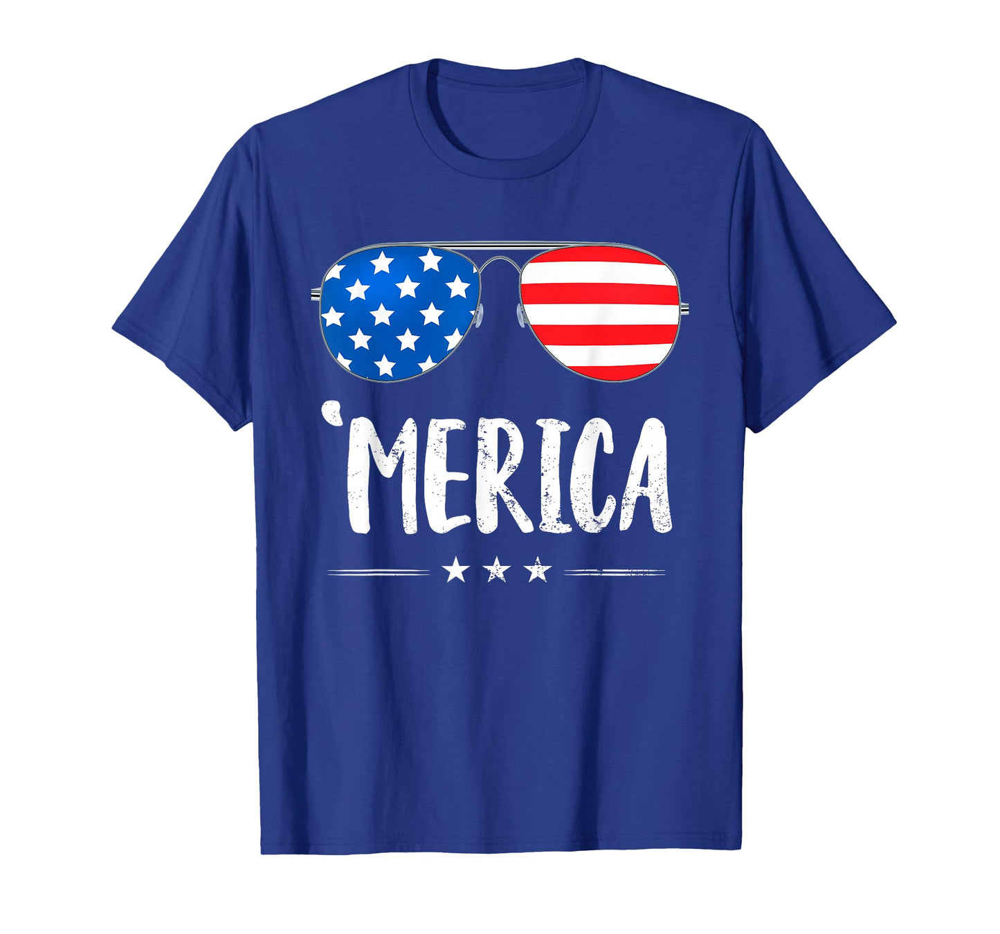 Merica Sunglasses 4th of July Boys Girls USA Flag Patriotic T-Shirt