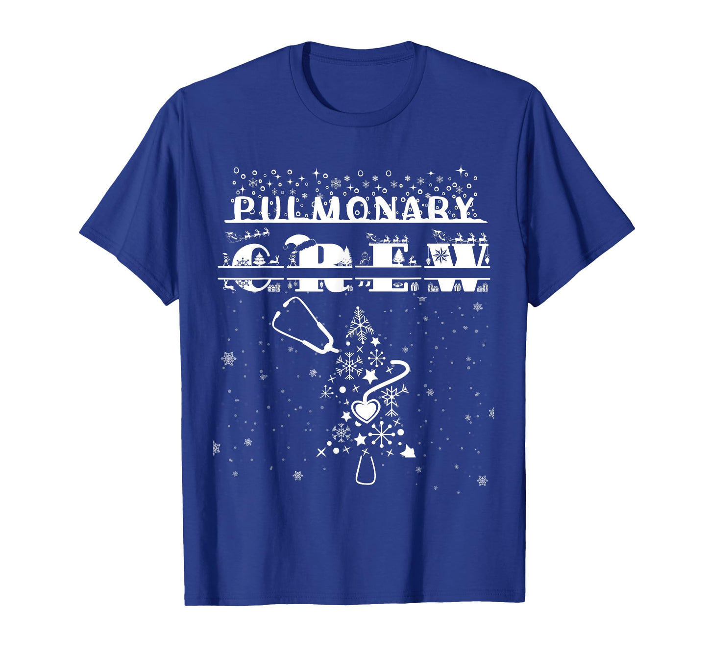 Christmas Pulmonary Nurse Shirt Lung Crew Stethoscope Tree T-Shirt