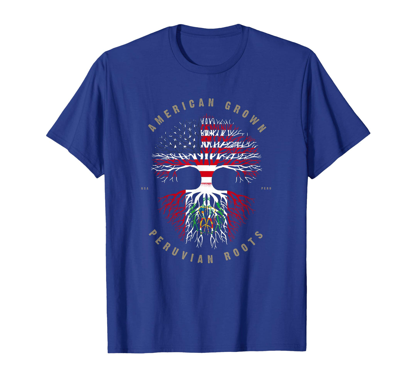 American Grown Peruvian Roots Peru Flag T-Shirt