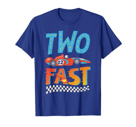 2 Fast Race Car Two Year Old Birthday Boy Racing 2nd Bday T-Shirt