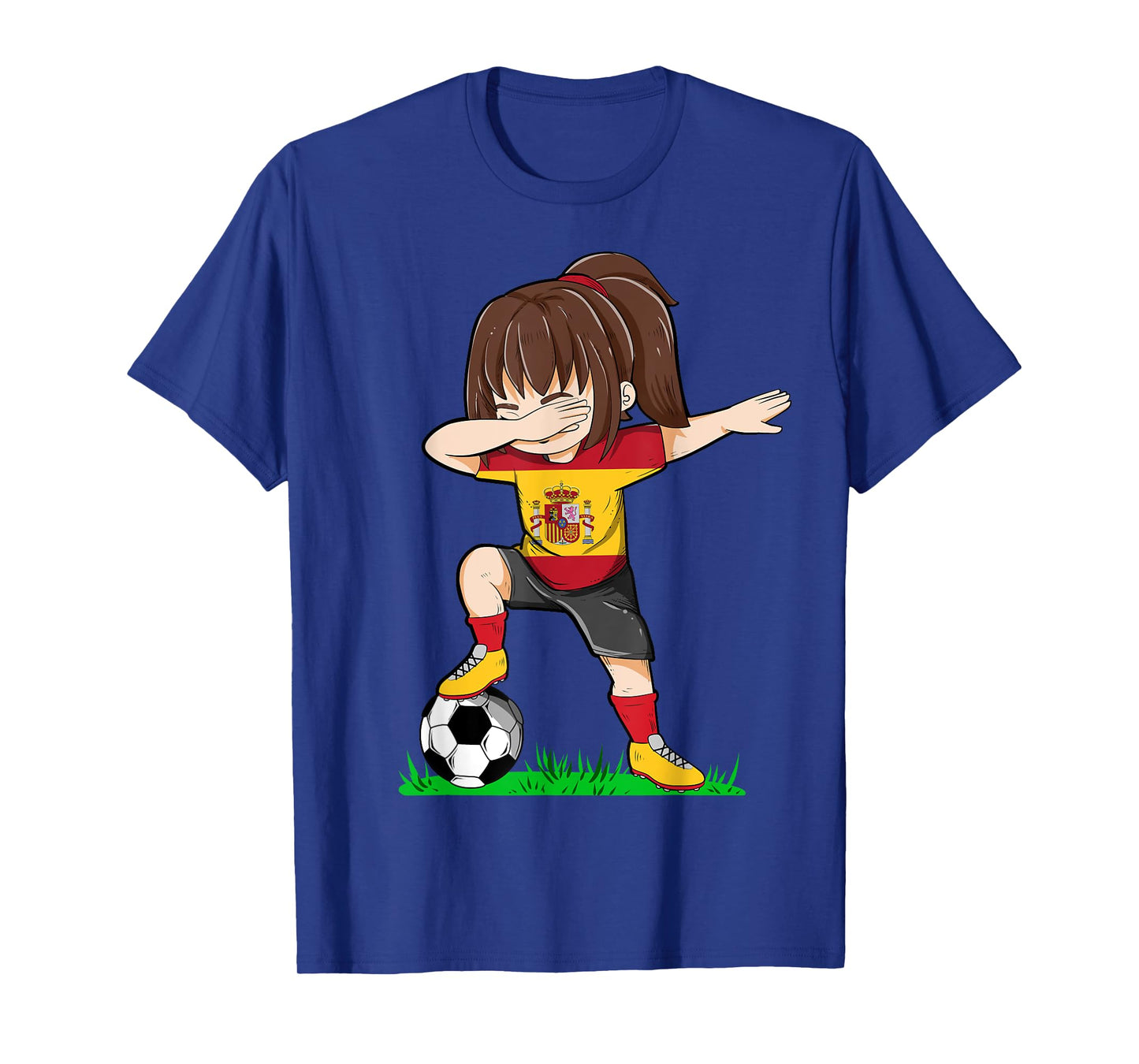Soccer Spain Jersey Shirt Spanish Flag Football Girls Dab T-Shirt