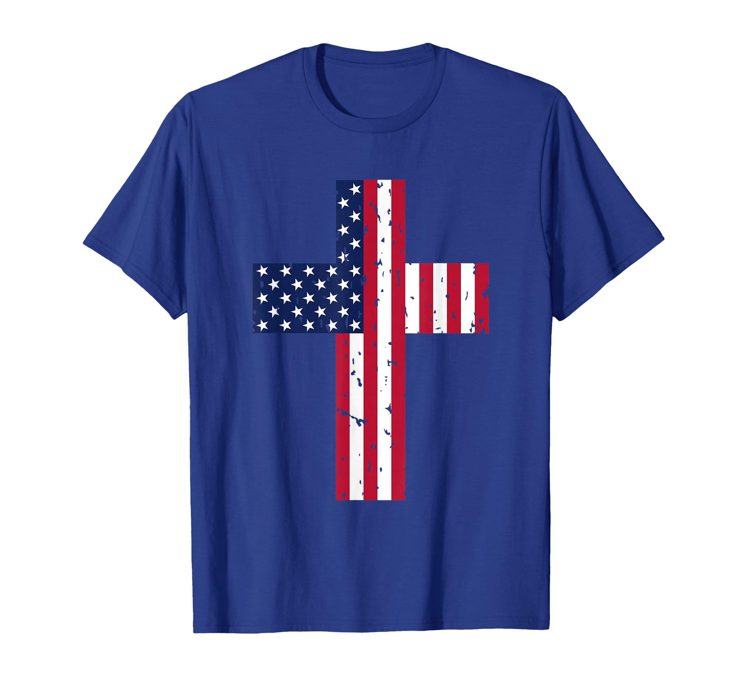 Cross USA Flag Christian Religious US America Faith Graphic T-Shirt