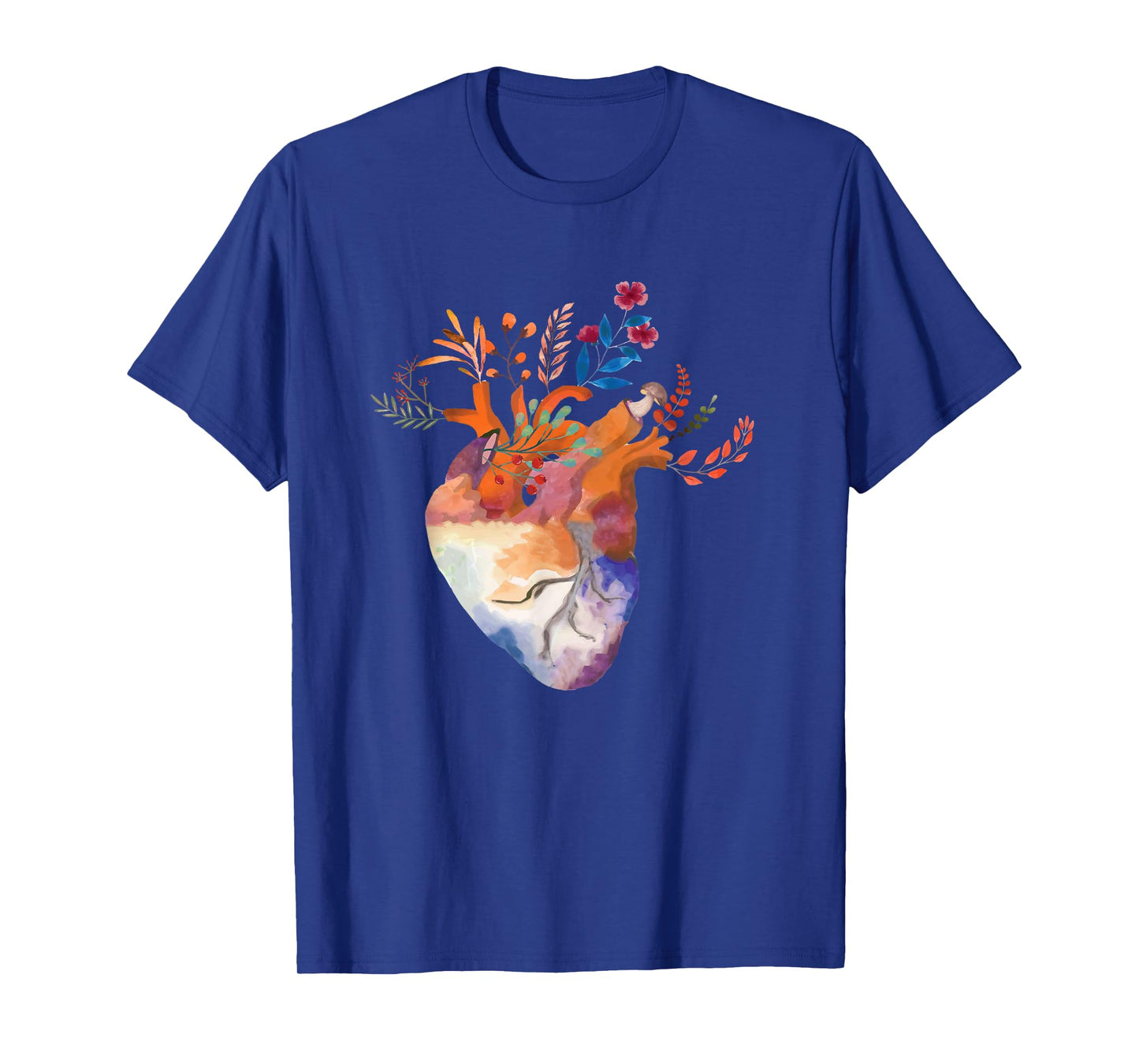 Anatomical Floral Heart Cardiology Medical Cardiac Nurse T-Shirt