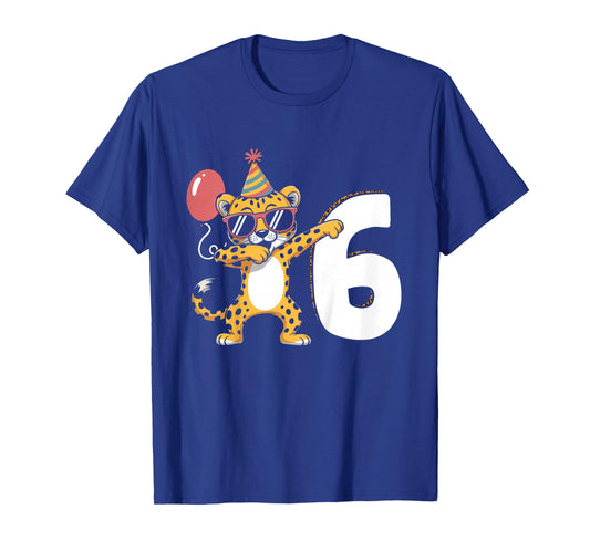 Dabbing Cheetah 6th Birthday Boy T-Shirt