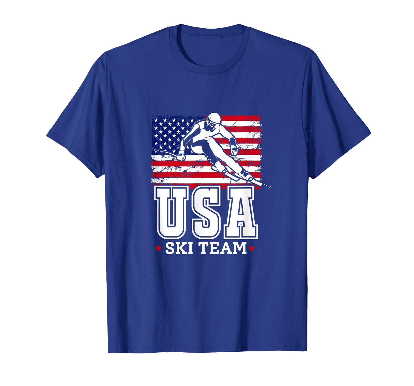 USA Ski Team American Flag Skiing Skier T-Shirt