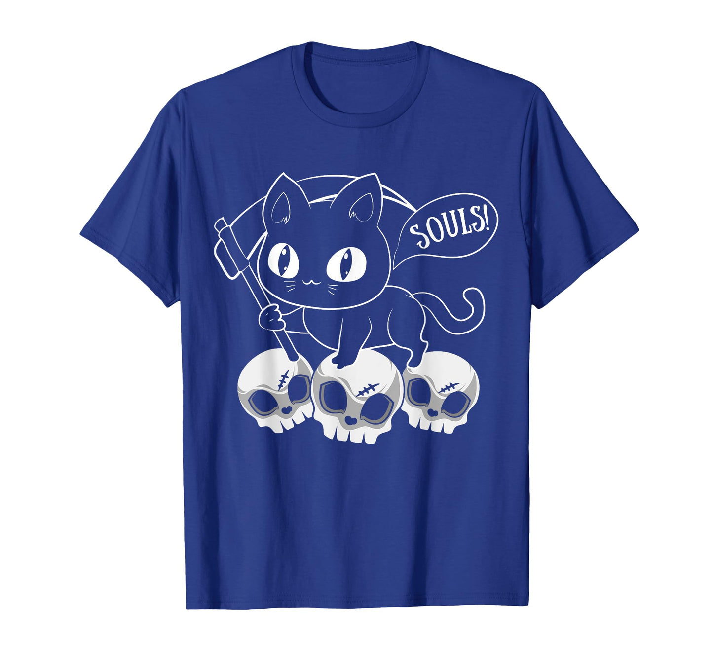 Cat Grim Reaper And Skulls Cat Got Your Soul Halloween T-Shirt