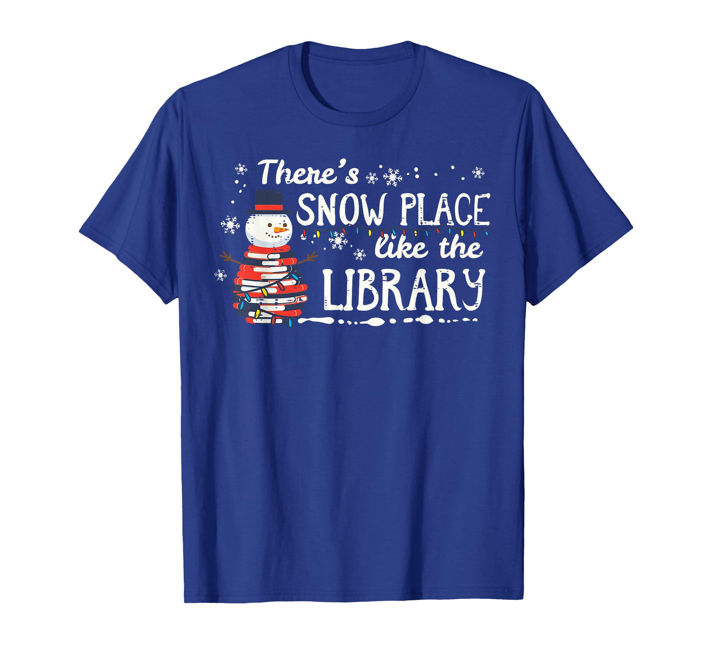 Christmas Theme Snow Place Like Library Xmas Librarian Women T-Shirt
