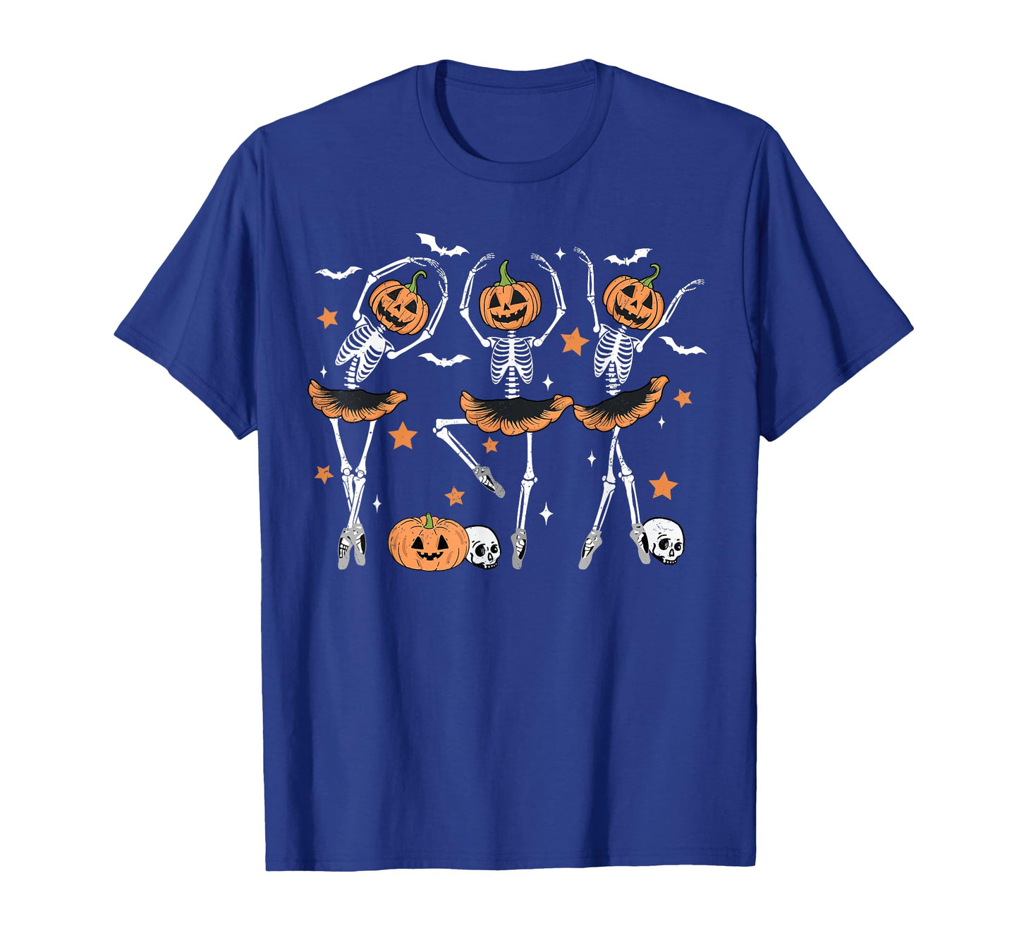 Ballet Pumpkin Skeleton Scary Halloween Men Women Boys Girl T-Shirt
