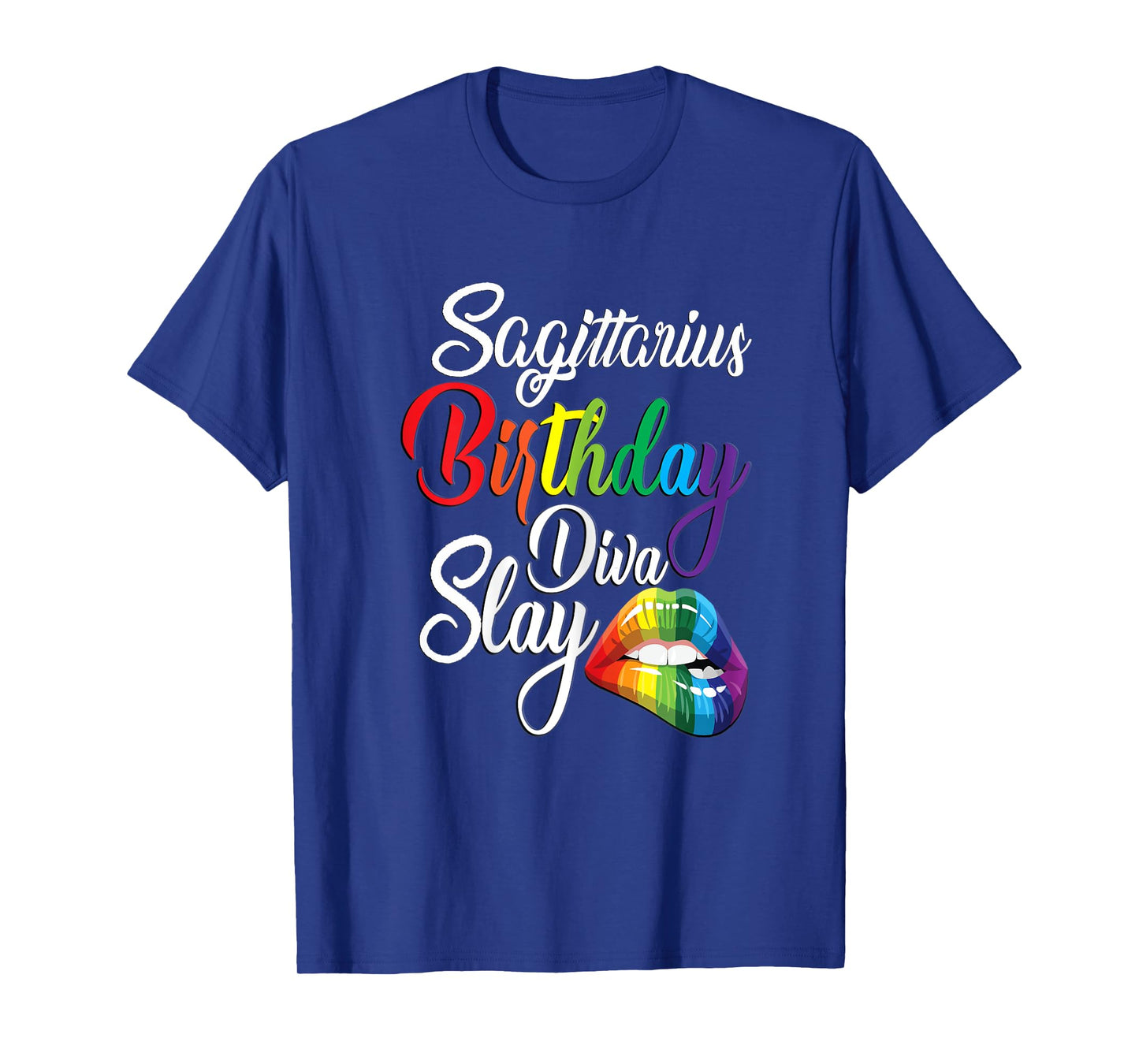 Womens Rainbow Lip November-December Girl Sagittarius Birthday Mode T-Shirt