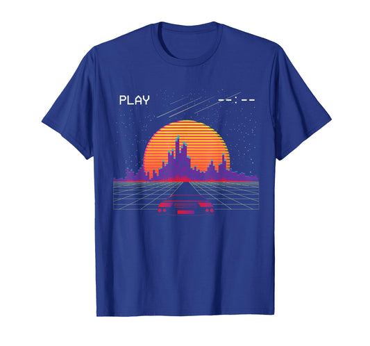 Cyberpunk Outrun synthwave Sunset Fast car Aesthetic t Shirt T-Shirt