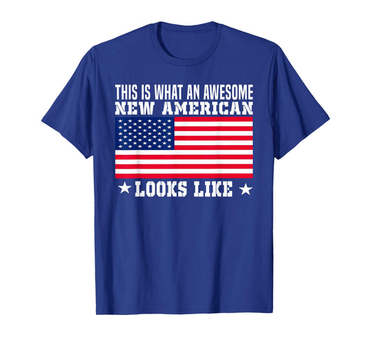US Citizenship Decoration Gift American New USA Citizen Flag T-Shirt