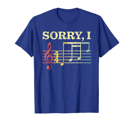 Sorry I-DGAF Funny Guitarist Musical Notes Hidden Message T-Shirt
