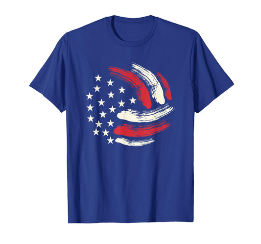 Patriotic Volleyball Gift Volleyball Team American Flag T-Shirt