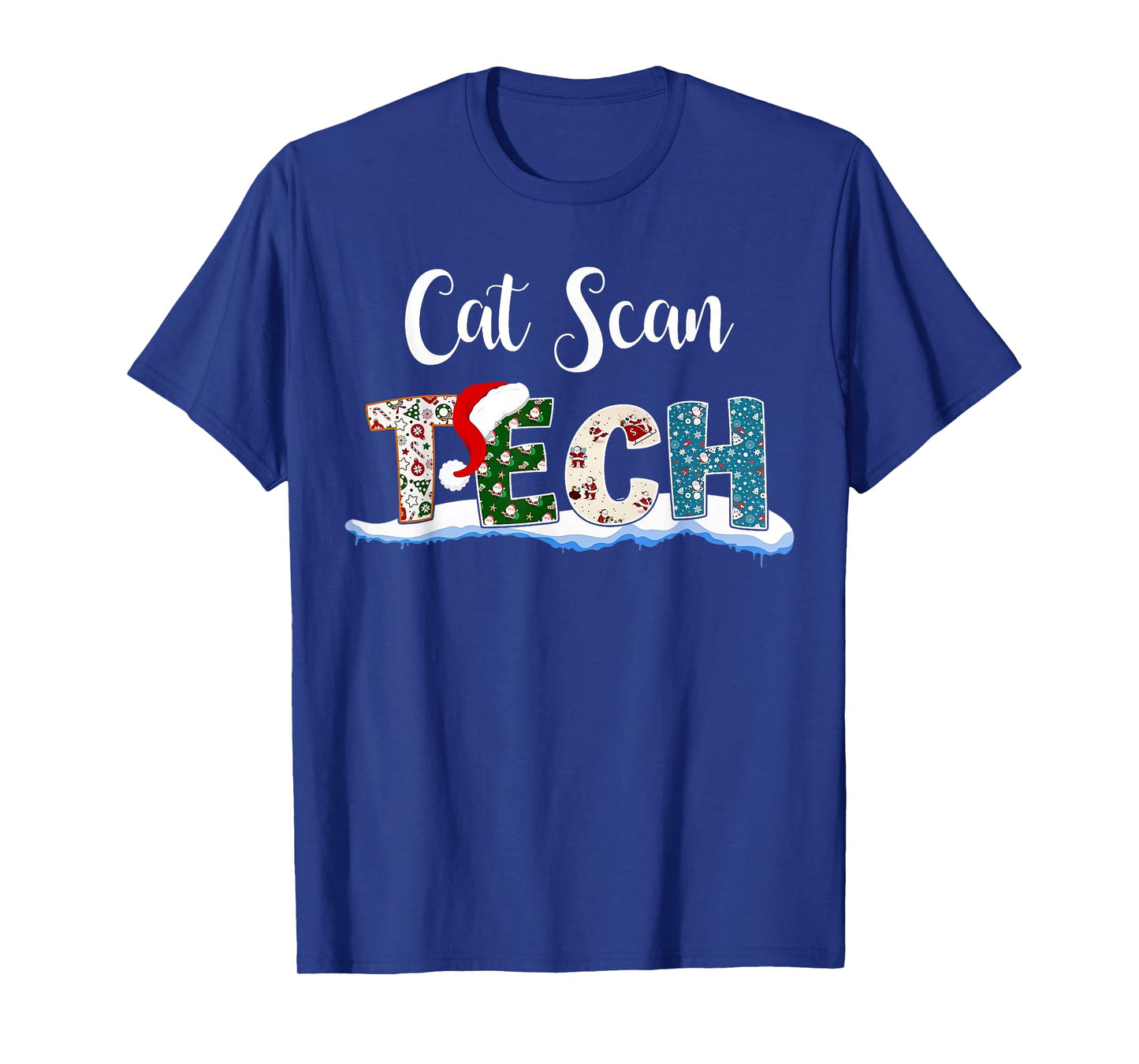 Cat Scan Tech Santa Hat Christmas Radiology Technologist T-Shirt for Men Women
