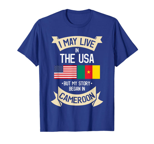 Cameroon American Flag USA Cameroonian Roots Gifts T-Shirt