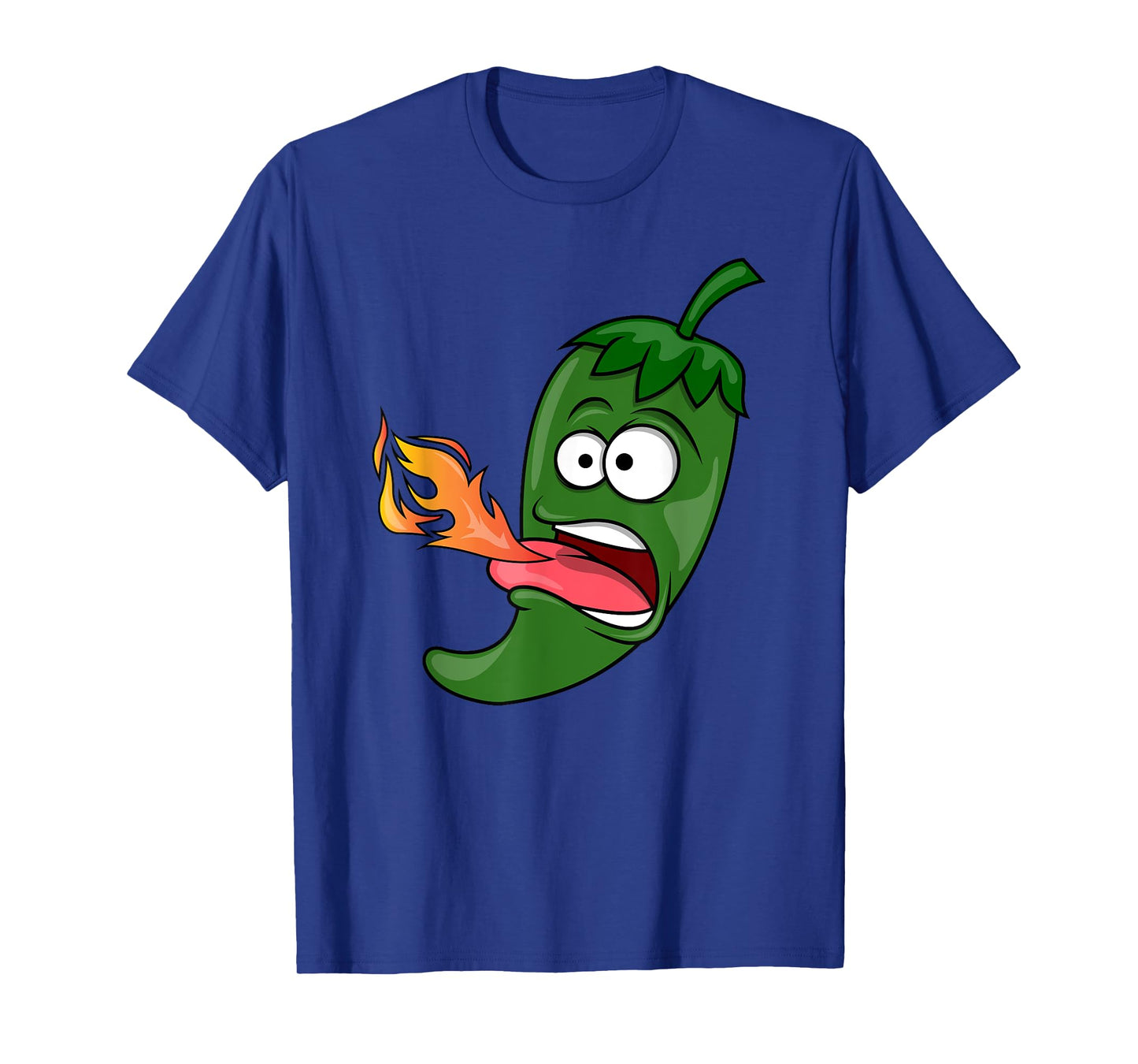 Chili Pepper Breathing Fire T-Shirt | Red Hot Funny Cartoon T-Shirt