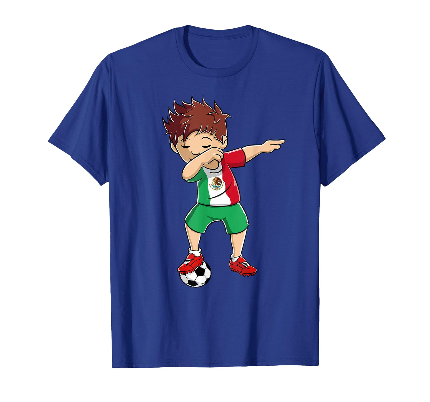 Dabbing Soccer Boy Mexico Shirt | Mexican Soccer Flag Jersey T-Shirt