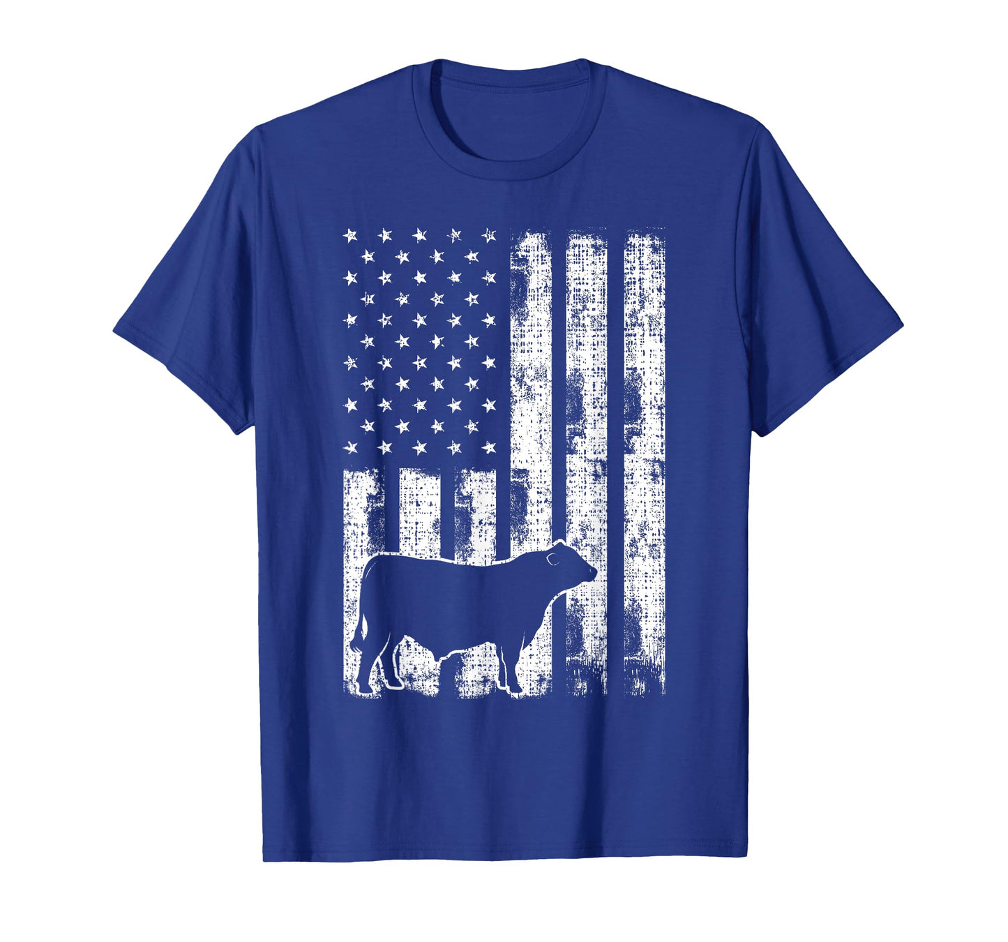 Vintage American Flag - USA Cow Black Angus Rancher T-Shirt